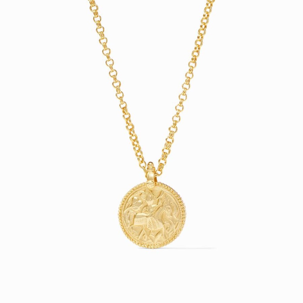 Julie Vos coin pendant necklace gold